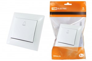 TDM Лама кнопка звон. СУ 1 кл. 6А бел. (10!) SQ1815-0008