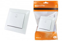 TDM Лама кнопка звон. СУ 1 кл. 6А бел. (10!) SQ1815-0008