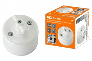 TDM Болонь выкл. фарфор. поворот. с ручкой 10А бел. (бантик) Ретро SQ1820-0001