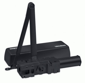 Доводчик дверной NOTEDO DC-020-200 DA с кожухом и кронштейном BLACK до 200 кг (4)