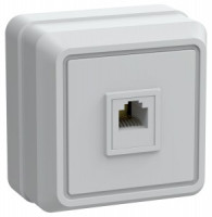 IEK ОКТАВА роз. ОУ 1 мест. телефонная белый РТ20-ОБ