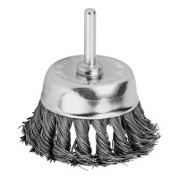 Щетка для дрели, 65 мм, &quot;чашка&quot; со шпилькой, крученая металлическая проволока Matrix