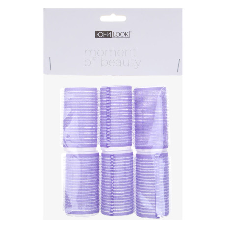 Набор бигуди ЮНИLOOK 6шт, 6x3см, пластик, 2 цвета, ACS-76