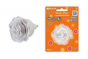 TDM Ночник "Роза" с выключателем, 0,4 Вт, 220 В (20!) SQ0357-0032