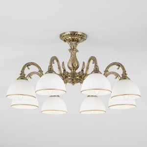 EUROSVET Люстра 8x60W 750х370 металл белый/античная бронза Caldera 60106/8