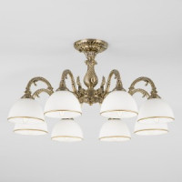 EUROSVET Люстра 8x60W 750х370 металл белый/античная бронза Caldera 60106/8