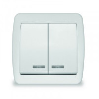 UNIVersal Клио выкл. ОУ 2 кл., инд., бел. (корп. ABS, IP44) К2227