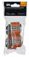IEK клемма проходная СМК 222-4155P с рычагом 5х(0,08-4мм2) ушко, (уп.4шт цена за уп) UKZ20-4155P-004