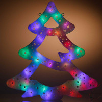 Гирлянда-панно ЕЛКА ЦВЕТНАЯ/Н-40см, пластик/