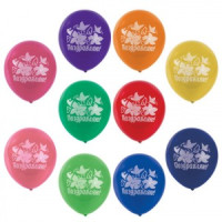Шары воздушные ЗОЛОТАЯ СКАЗКА, 12" (30 см), КОМПЛЕКТ 50 штук, ассорти 10цв., с рисунком "Поздравляю"