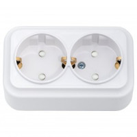 Bylectrica Вариант роз. 16А 2 мест. ОУ (земля) штор. (корп. ABS) белый РА16-0146