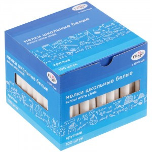 Мелки школьные Гамма, белые, 100шт., мягкие, круглые, картонная коробка Арт.292220