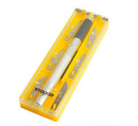 STEKKER Нож макетный 0,5мм, 6 лезвий, алюмин.рукоятка, кейс KMU-41-S 50197