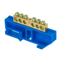 EKF Шина N "Ноль" (нул.) N 8х12мм 6 отв. латунь корпус нейлон синий комб. розн. стикер PROxima sn0-1