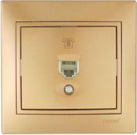 Lezard Мира роз. телеф. СУ 1 мест. металлик золото (RJ11) (корпус PC) 701-1313-137