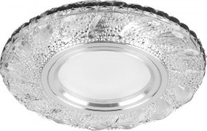 Feron Св-к встр. со св/д подсветкой 15LED*2835 SMD 4000K, MR16 50W G5.3, белый, хром, CD907 28850