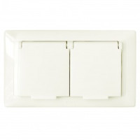 Bylectrica СТИЛЬ Роз. 2-местн. СУ земля с крышкой IP44 беж., (РС16-400 беж.)