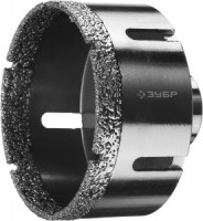 Алмазная коронка ЗУБР &quot;ПРОФЕССИОНАЛ&quot; унив. д/УШМ, сух.сверление,вакуумная пайка, посадка М14, d83 мм