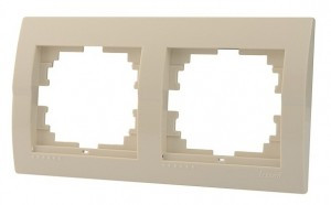 Lezard DERIY рамка 2 мест. горизонт. крем.