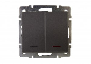 Lezard RAIN мех. выкл. СУ 2 кл. черный графит матовый, инд. (корпус PC) 703-4188-112