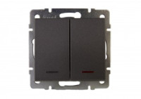 Lezard RAIN мех. выкл. СУ 2 кл. черный графит матовый, инд. (корпус PC) 703-4188-112