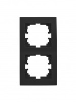 Lezard RAIN рамка СУ 2 мест. верт. с вст. черный бархат 703-4242-152