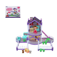 ИГРОЛЕНД Дом для куклы с акс., питомцами и куклой, 113 пред., ABS, PP, полиэстер, 30х8х23 см