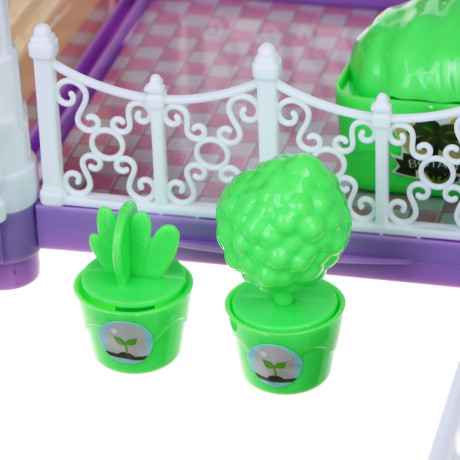 ИГРОЛЕНД Дом для куклы с акс., питомцами и куклой, 113 пред., ABS, PP, полиэстер, 30х8х23 см