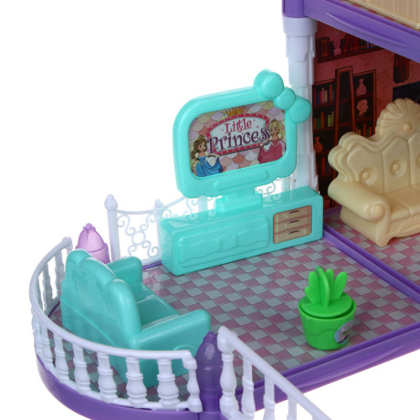 ИГРОЛЕНД Дом для куклы с акс., питомцами и куклой, 113 пред., ABS, PP, полиэстер, 30х8х23 см