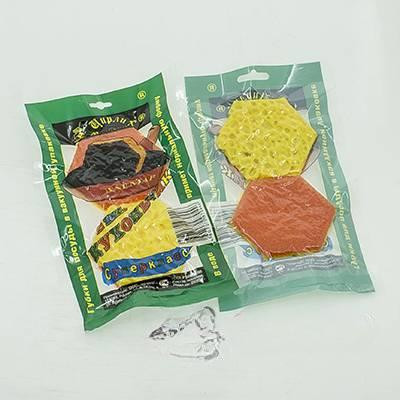 Губка для тефлоновой посуды "Кухоньчик" 2 шт