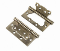 Петля без врезки PUERTO 100*75*2,5, 4 кольца, б/колп. брон. антич. IN100-2S FH AB(2шт)