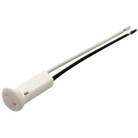 Ecola G4 патрон керамический круглый торцевой с проводами 2*8см (кратно 10!) AB04LWPAY