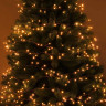 СНОУ БУМ Гирлянда эл. нить росы мишура 10м, 280LED, шампань, пост.свеч., мед.провол., мед.цвет, 220В
