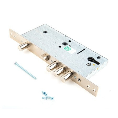 Замок врез ГАРДИАН-3215 под цилиндр (защелка, 3 ригеля 15,8мм + 1задвижка) под разд. фурнитуру  \10