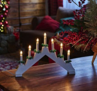 Фигура Новогодняя горка 7миниламп 39,5*30,5см теплый белый, пластик белый Uniel UDL-L7101-007/SWA/WW