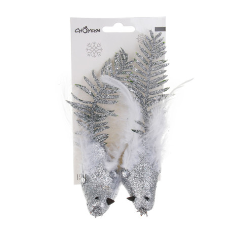 СНОУ БУМ Птицы на прищепке 2 шт, 3,5x17 см, пластик, 26-533