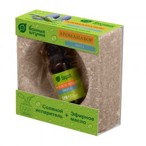 Ароманабор д/бани и сауны (соляной испаритель 700г, масло эфирное Пихта 15мл) Банные штучки