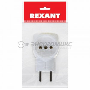 REXANT разветвитель (тройник) 3роз. 6A Т-образный, полипропилен, белый ИУ 11-1068