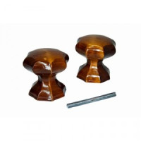 Ручка-кнопка дверная дерево граненая Мокко Й-Ола инд. уп. (24)