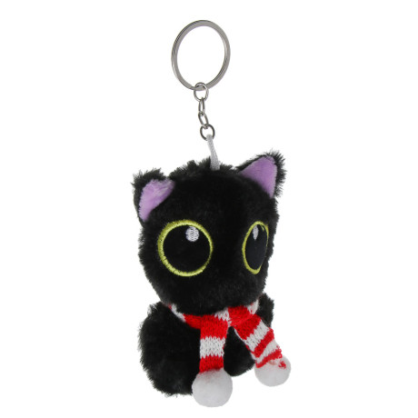 ИГРОЛЕНД Игрушка мягкая "Котик черный" 10 см, на подвесе, полиэстер, 3 вида