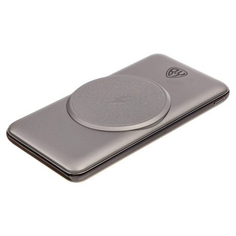 BY Аккумулятор мобильный 10000мАч, с беспр.зарядкой, MAG, быстрая зарядка QC3.0+PD 20W, 3A, серый