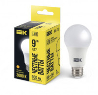IEK лампа св/д ЛОН A60 E27  9W(900lm) 3000K 2K 120x60  матовая LLE-A60-9-230-30-E27