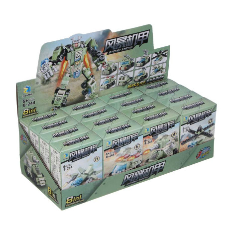 ИГРОЛЕНД Конструктор "Военная техника" 8 в 1, 8х3,5х11 см, ABS, 6 видов