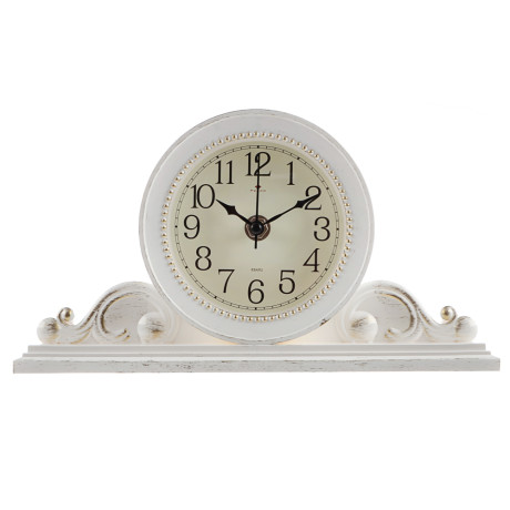 Часы настольные 26х14 см, корпус белый с золотом "Классика", арт.2514-003
