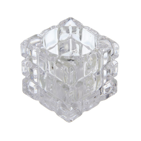 Подсвечник тм LADECOR "Кубик" стеклянный, 5x5x4,5 см