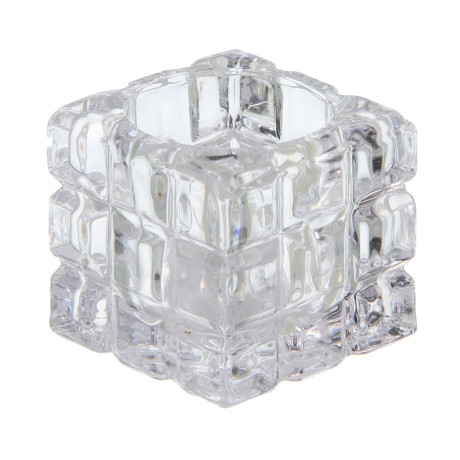 Подсвечник тм LADECOR "Кубик" стеклянный, 5x5x4,5 см
