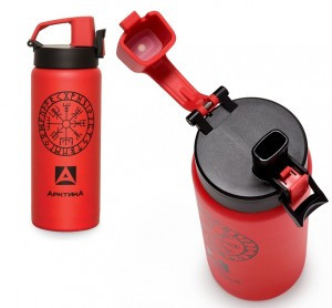 Термос-сититерм Арктика 702-500 вакуумный, 0,5л (красный с рис. Вегвизир), сохраняет тепло 8ч.