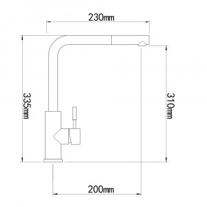 СоюзКран Смеситель для кухни, высокий выдвижной излив, картридж 35мм, черный, нерж. сталь, SS01-D132