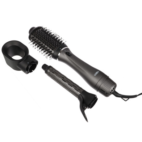 LEBEN Фен-щетка для волос, 3 насадки, 1200 Вт, металл, пластик, черный