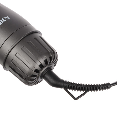 LEBEN Фен-щетка для волос, 3 насадки, 1200 Вт, металл, пластик, черный